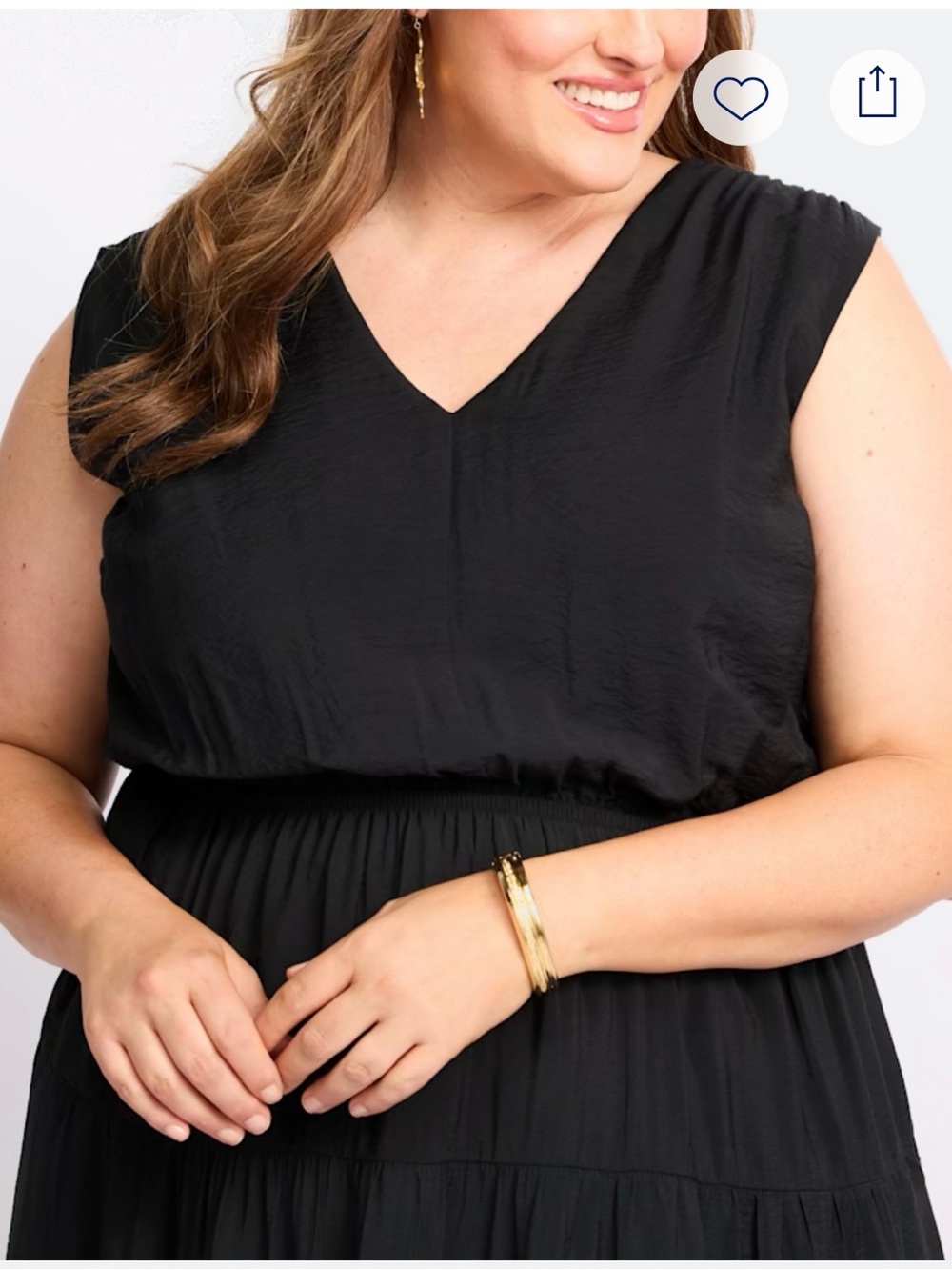Nine Britton Amelia Black Sleeveless V-Neck Tiered Midi Dress Size 1X NWT - Picture 5 of 11